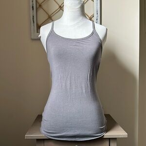 Express racer back tank top gray size small